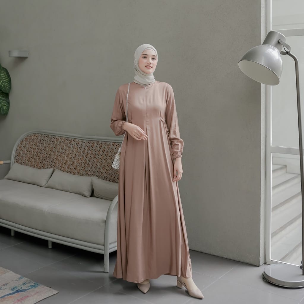 Ayunda Dress Bahan Crinkel Airflow Gamis Polos