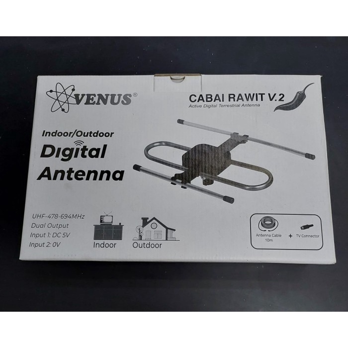 Antena Antena Outdoor Indoor Venus Cabe Rawit V2 Premium Bonus Kabel 10M