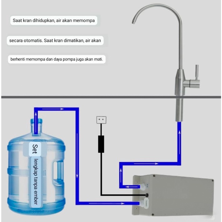 Pompa Listrik Otomatis Bawah Dapur Bass Pompa Air Keran Dapur Air Mesin RV Air Galon aqua bawah sink