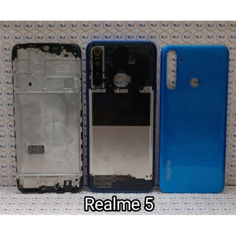 BACKDOOR BACKCOVER TUTUP CASING BELAKANG OPPO REALME 5 FULLSET FRAME +BAZZEL