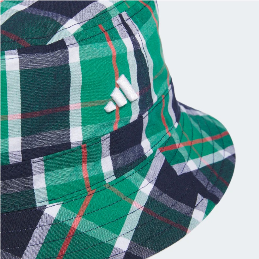 Adidas Golf Plaid Reversible Bucket Hat White HS5535 Topi Original