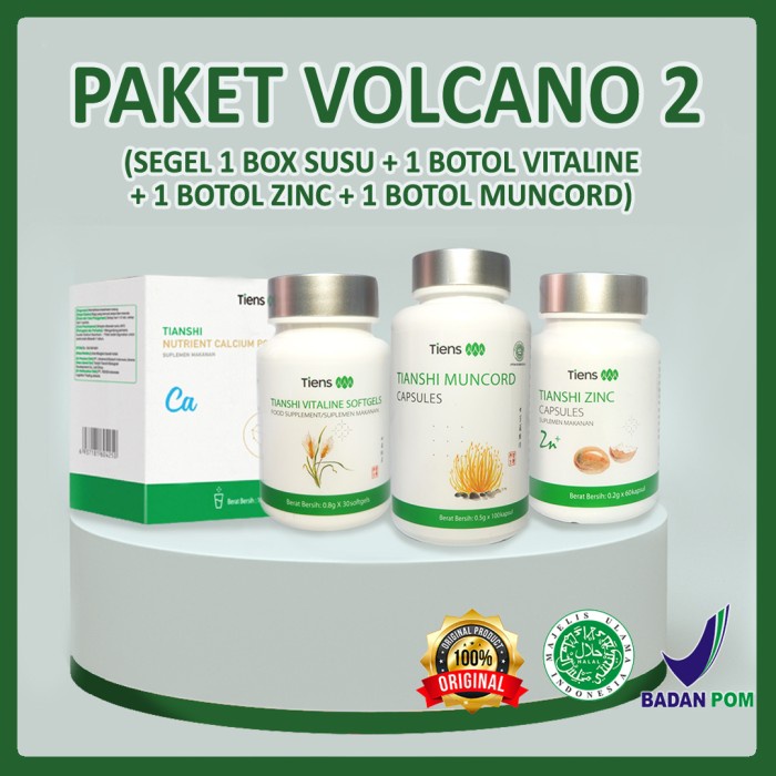 Tienshi Muncord Paket Volcano 2 Berbpom Halal Original Bersegel Asli
