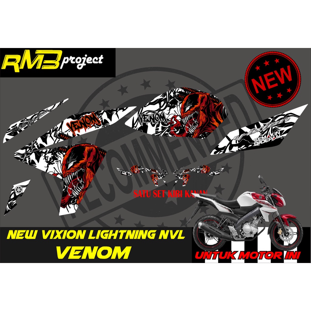 Stiker striping Yamaha New Vixion Lightning NVL motif Venom