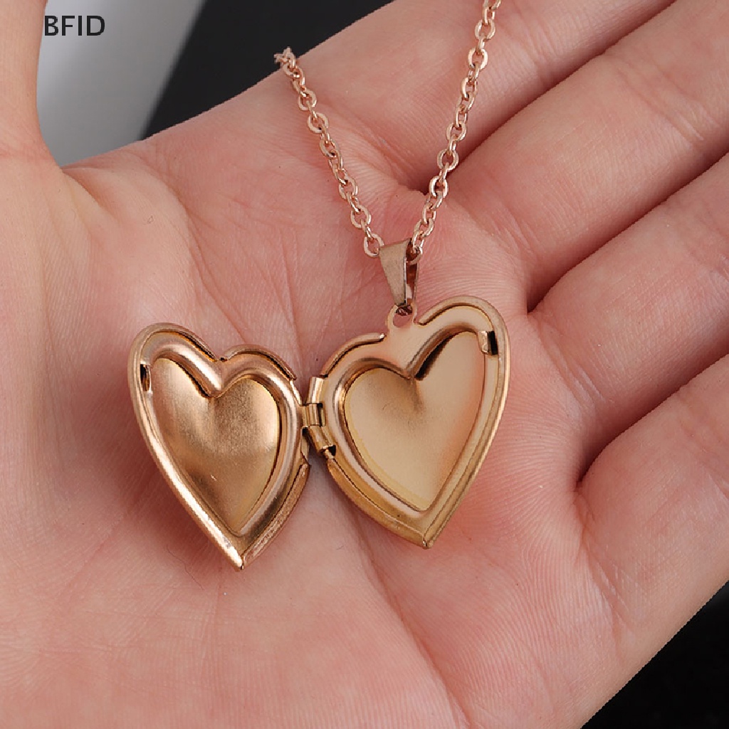 [BFID] Liontin Liontin Love Heart Liontin Wanita Pria Bisa Dibuka Bingkai Foto Kalung Gambar [ID]