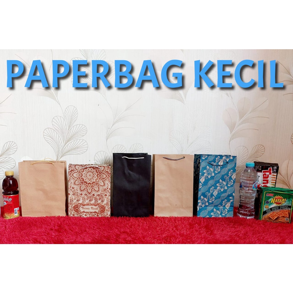 

Paper bag polos coklat KECIL / paper bag motif KAKAK KECIL / paperbag Hitam / tas kertas murah polos coklat hitam dan motif batik