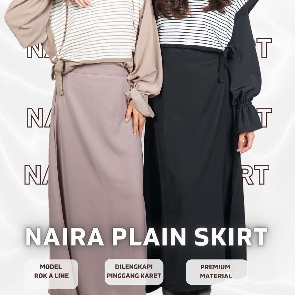 Idellstore - Naira Plain Skirt Model A Rok Polos Tebal Ringan Affordable Premium Quality Rok Span Rok Kekinian Terbaru