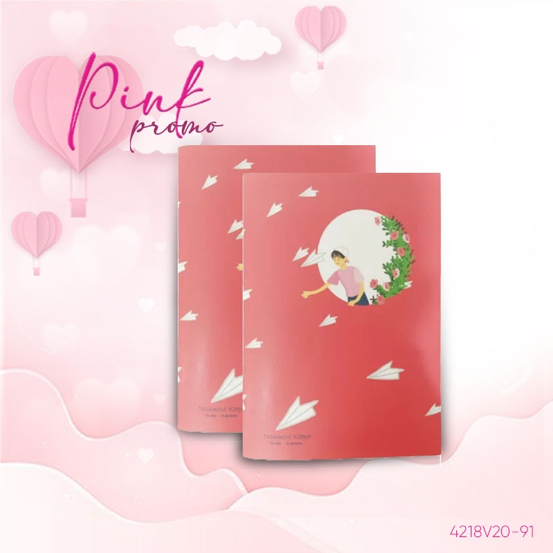 

Bambi Document Holder A4 Edisi Valentine Fluoro Pink isi 6 Pockets Original