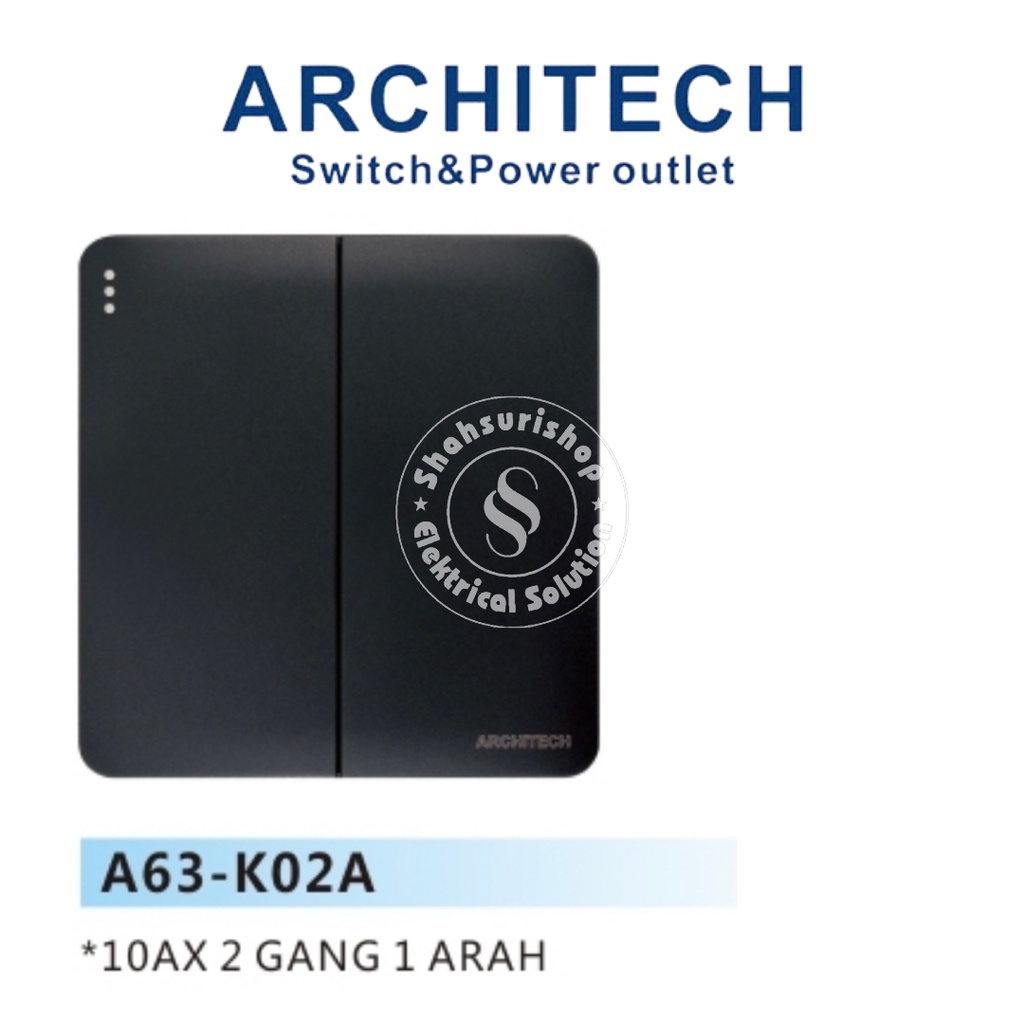 ARCHITECH SAKLAR SERI 2 GANG 1 ARAH INFINITY BK A63-K02A HITAM