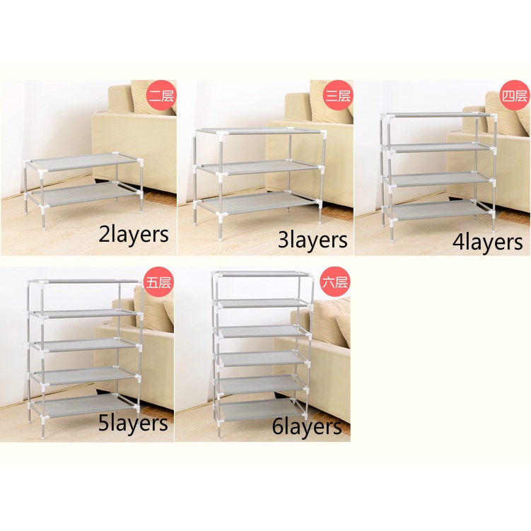 Rak Sepatu 2 3 4 5 6 Susun Tingkat Waven Besi Buku Rak Sandal Stainless steel Import Rak Sepatu Gantung Karakter Hanging Organizer tempat penyimpanan