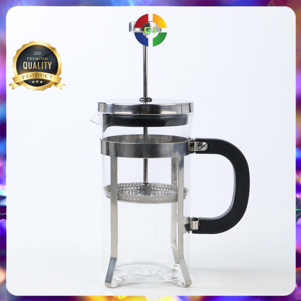Teko Penyeduh Kopi Teknik French Press Pot 600ml Stainless