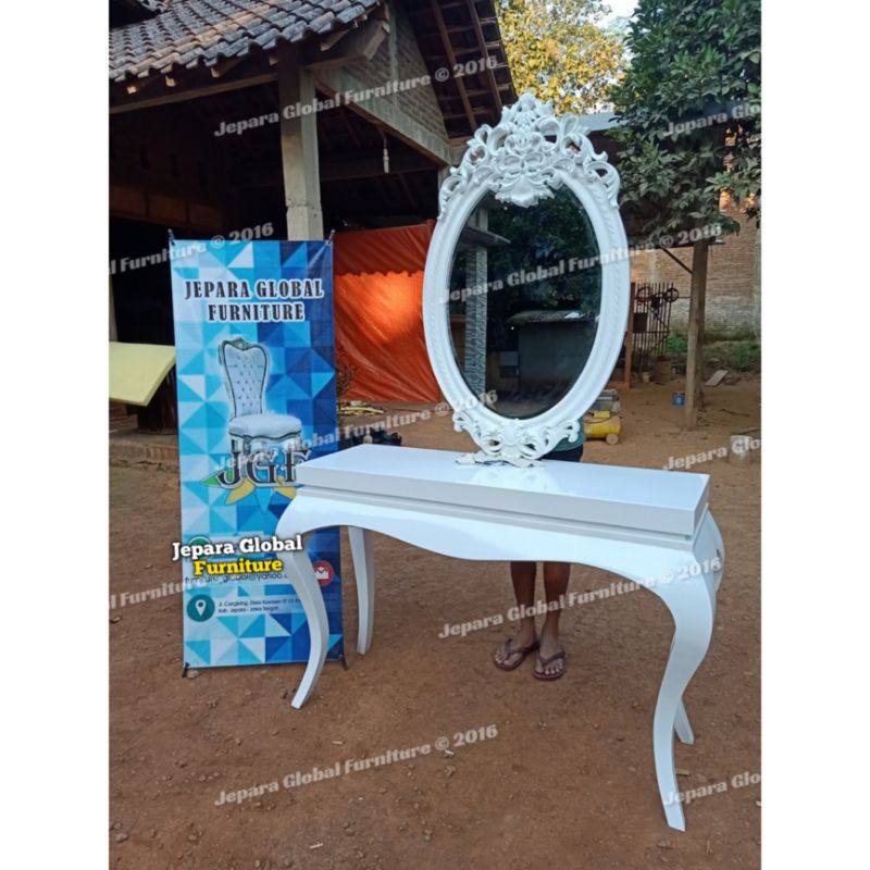 Meja console dan Figura Cermin ukir Duco garengan ( meja rias,meja hias duco,meja ukir,figura ukir)