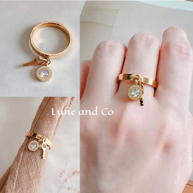 Cincin Fashion Korea Kunci Gantung Titanium CS271