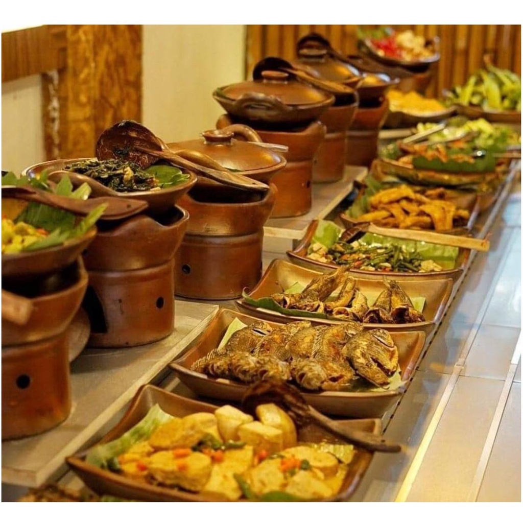 Gerabah - Wajan Tanah Liat Natural Tradisional Buffet Display D30