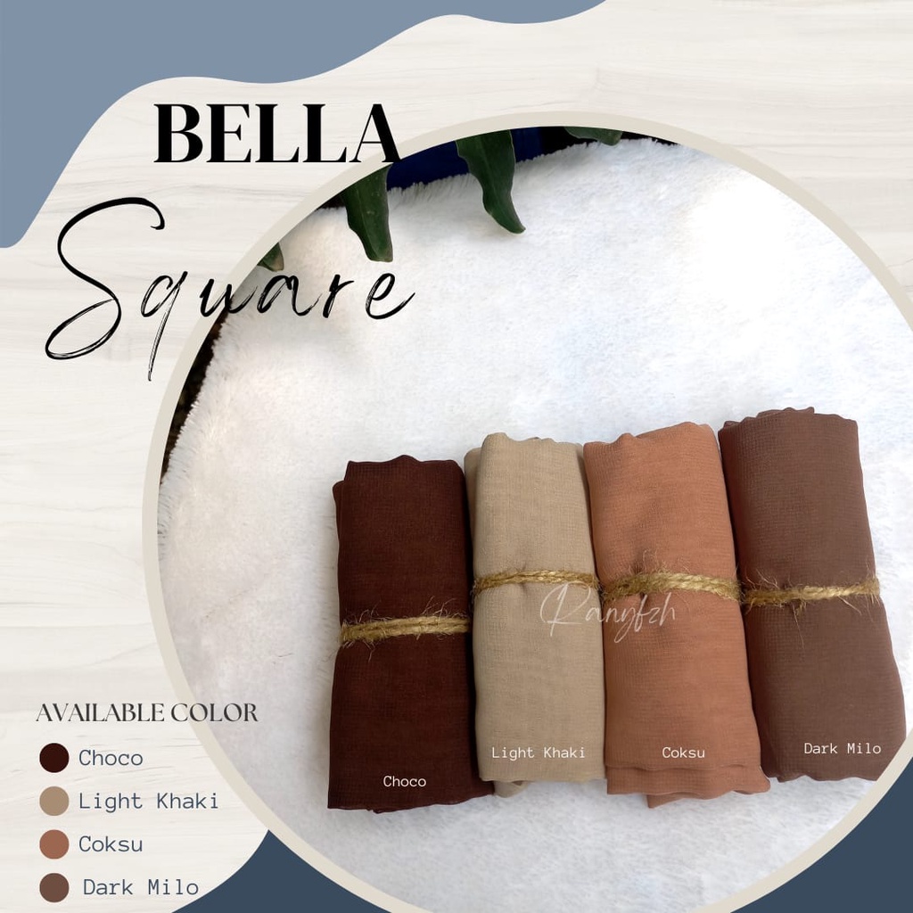 Hijab Segi Empat BELLA SQUARE Polycotton Jahit Tepi