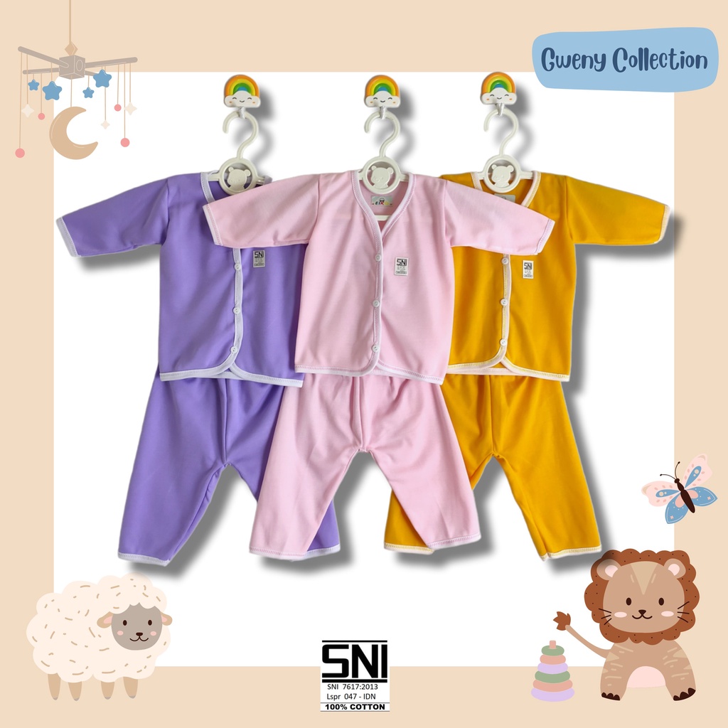 SETELAN BAYI BARU LAHIR KUTUNG/LENGAN PENDEK/LENGAN PANJANG BABY NEWBORN  UNISEX MURAH (DKF)