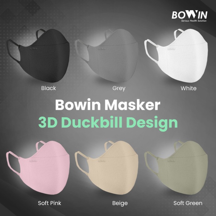 BOWIN Masker Duckbill 3D KN95 Dewasa Disposable Earloop Medis 4 Lapis