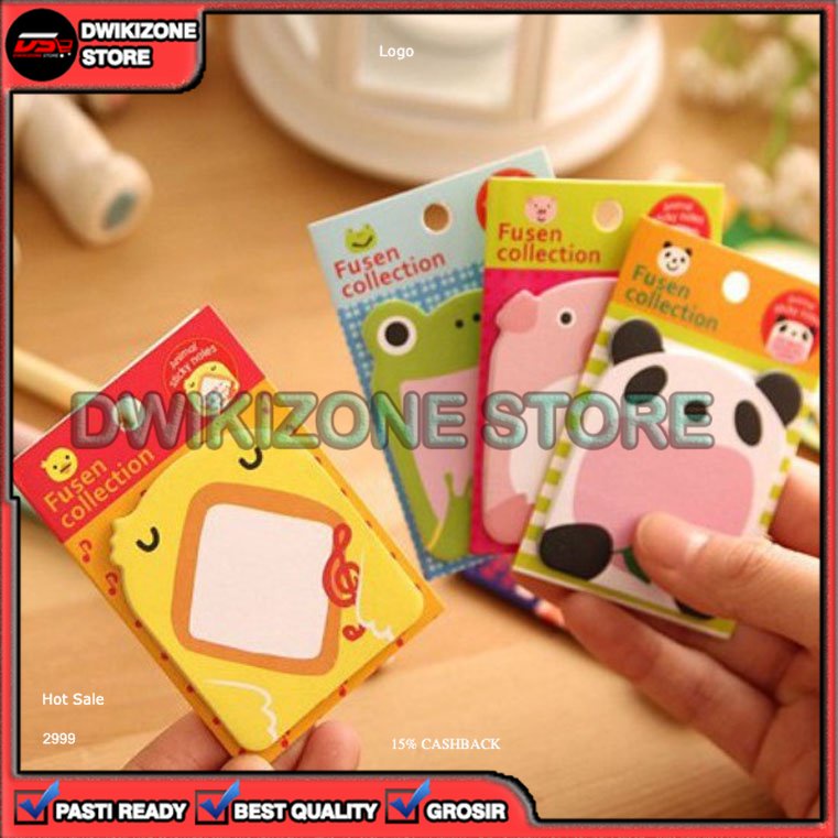

[GROSIR] STICKY NOTES TEMPELAN CATATAN KERTAS KARAKTER ANIMAL