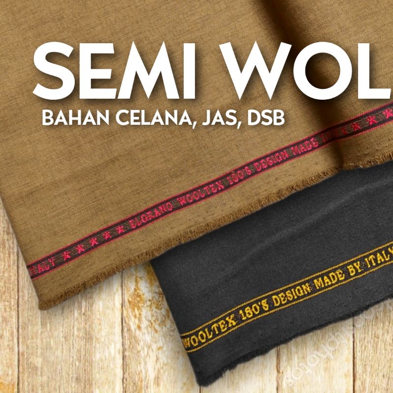 Kain Bahan Celana Semi Wol Bagus Meteran (Harga per 0,5m) Murah