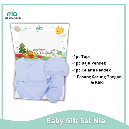 NIA Baby Set Paket Kado Baju Bayi Newborn Unisex Motif Polos 0-3 Bulan