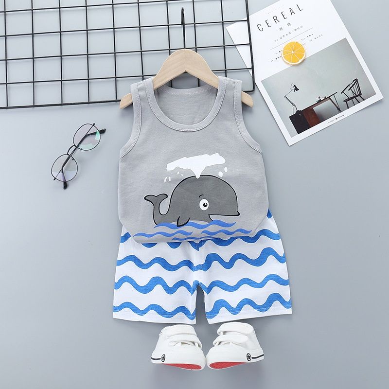 Setelan Renang Anak Baby Boy Tank Top And Shorts Set Premium 6-24 Bulan