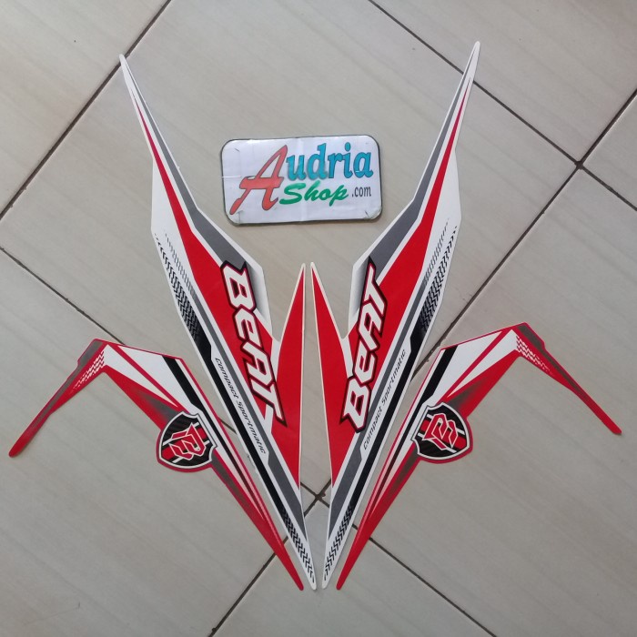 

TERLARIS | Stiker Striping Motor Honda Beat Cw FI 2019 Putih-Merah