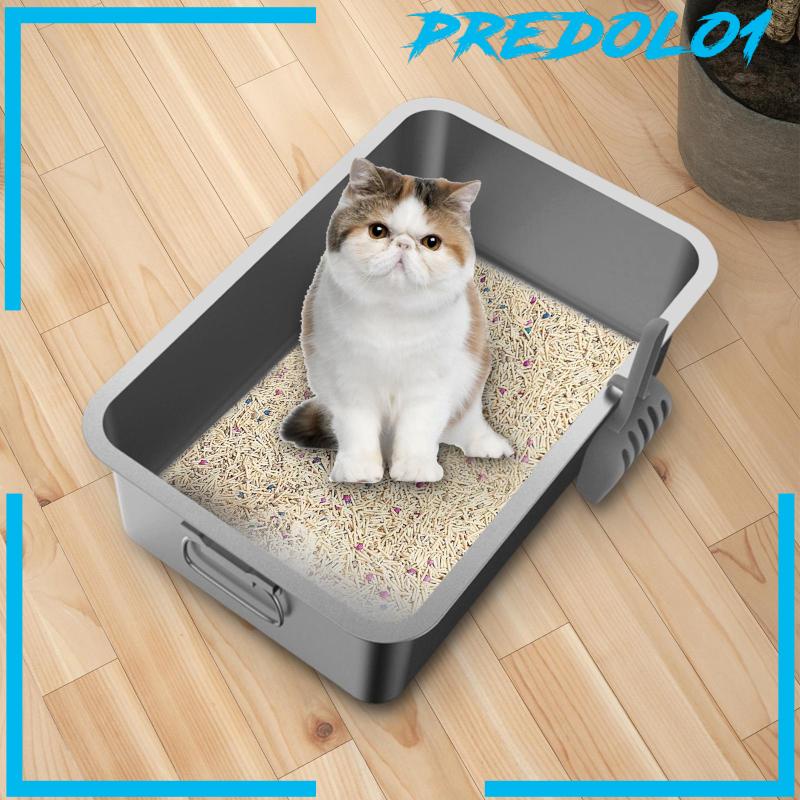 [Predolo1] Kitten Cat Litter Box Stainless Steel Dengan Sekop Awet Semi Tertutup