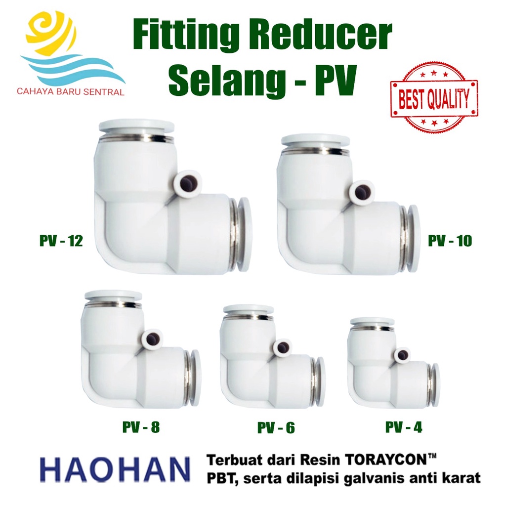 Jual Fitting Elbow Pv Pneumatic Reducer Sambungan Selang Shopee Indonesia