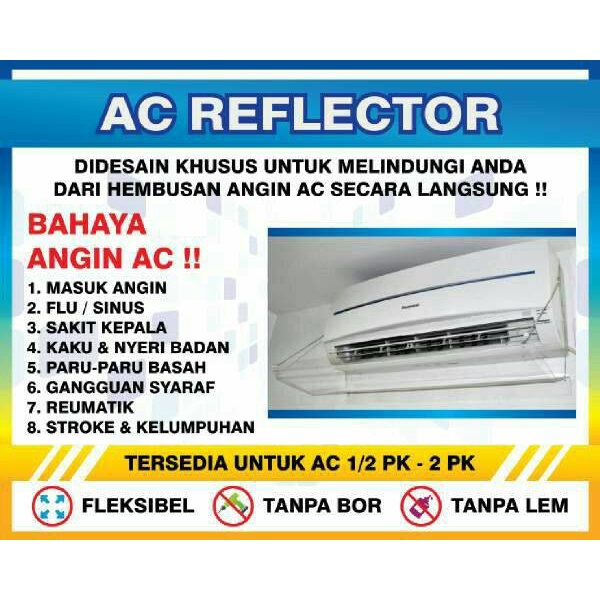 Reflektor Talang Ac/Ac Shield/Reflector Ac Dari Acrylic, Ac Split 0.5-1.5Pk