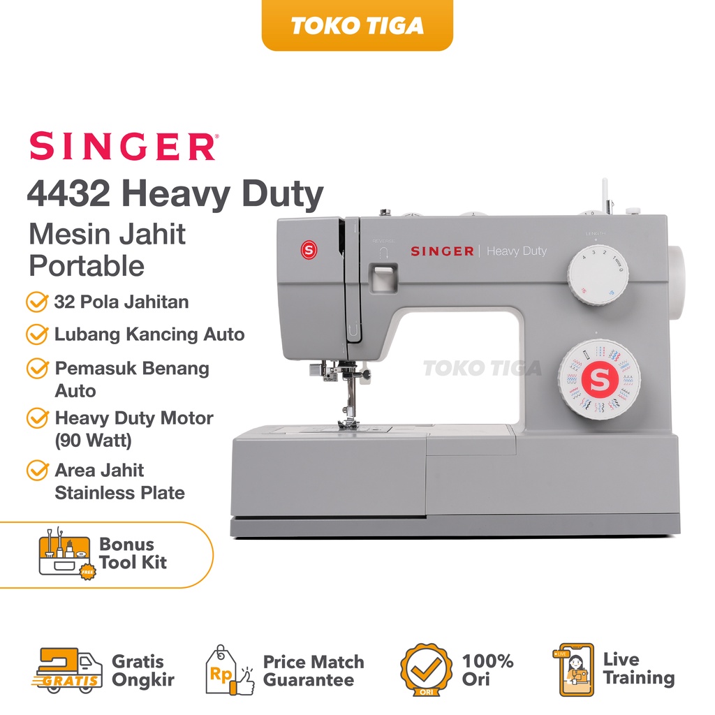 Mesin Jahit SINGER 4432 HEAVY DUTY (Portable Multifungsi)