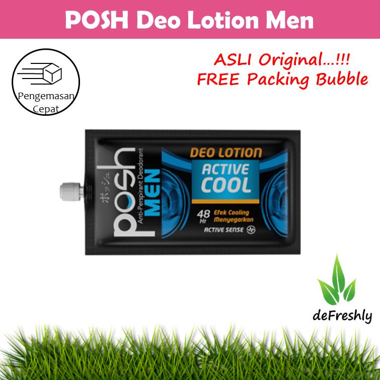 [6+1] POSH Deo-Lotion Whitening | Posh Men Active Cool Anti-Perspirant Deodorant | POSH Deo-Lotion Hijab | Deodoran | 48h 48jam | Sachet 11g