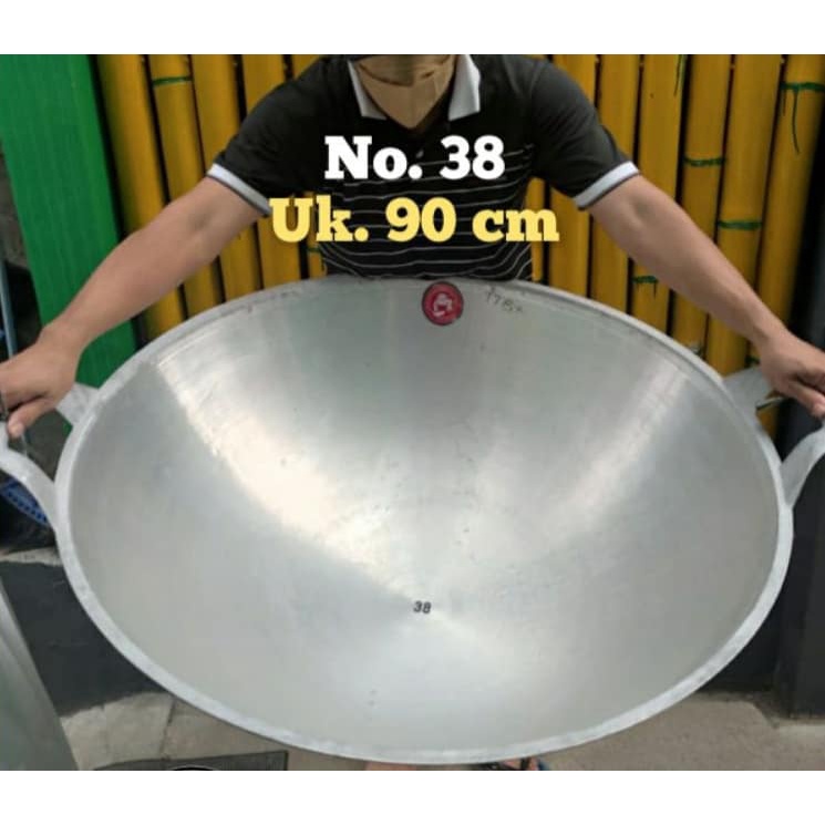 Wajan kuali Katel termurah penggorengan jumbo besar alumunium tebal no. 38 (90cm)
