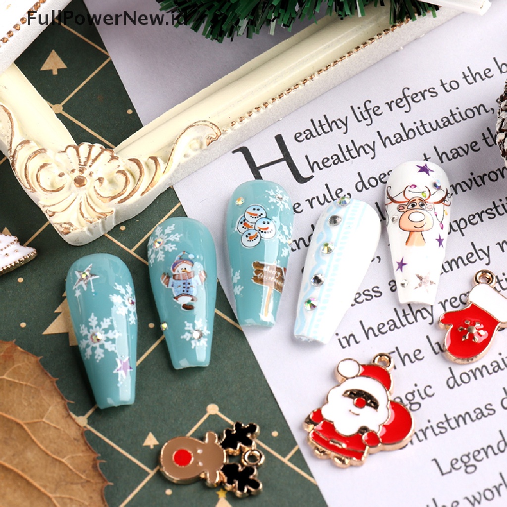 Power 3D Stiker Kuku Natal Xmas Snowflakes Perekat Decals Nail Art Dekorasi ID