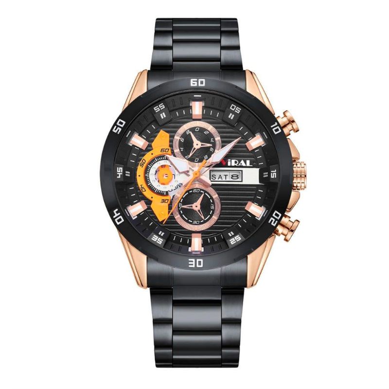 Jam Tangan Pria Import Viral 100% Original Tahan Beku Rantai Baja Anti Karat Berkualitas Free Box Dan Batrai  | Jam Tangan Kasual Pria Analog Tanggal Hari Aktif Full Stainless Steel | Jam Tangan Pria