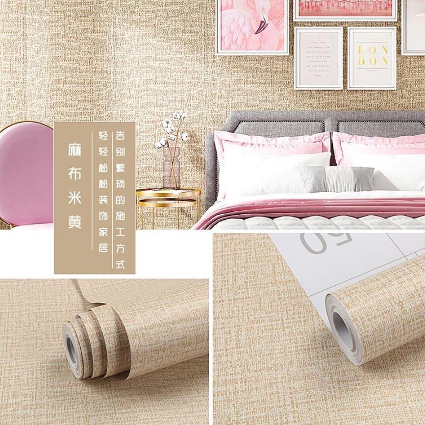 [SBN.27Ja23ᵁ] WALLPAPER DINDING ukuran 45 cm x 10 M Motif EMBOSS TEKSTUR CREAM KHAKI