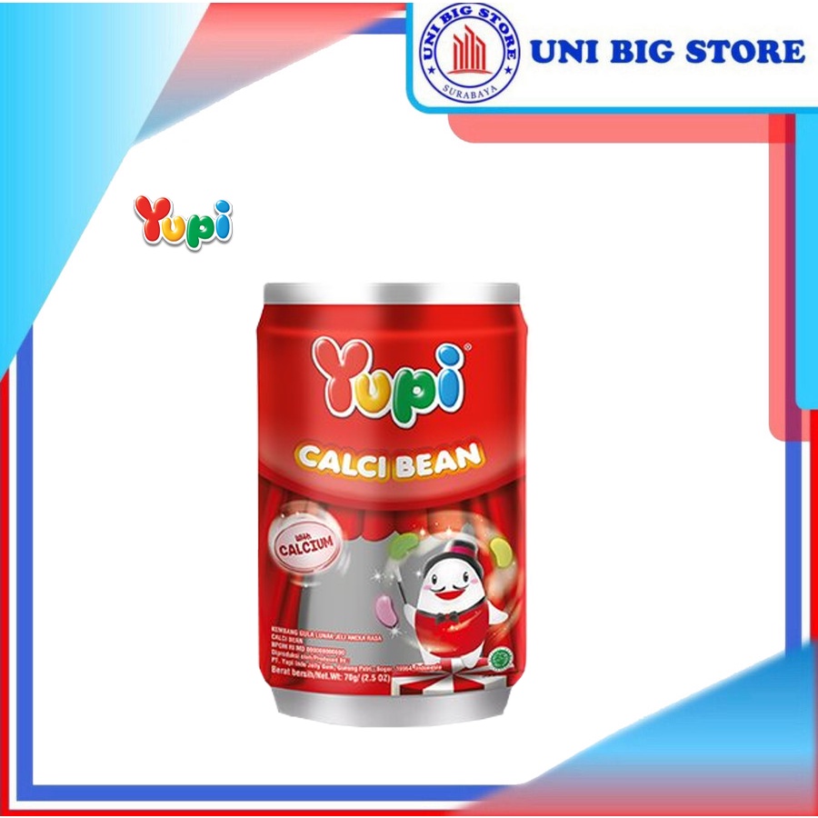 Yupi Calci Bean Permen Jelly Candy 70 gr Jar