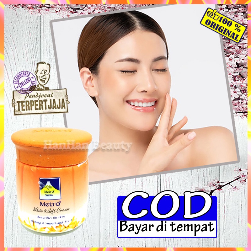 Cream Pemutih Kulit Wajah Glowing BPOM Metro Snow White & Soft Cream Whitening Day And Night Cream O