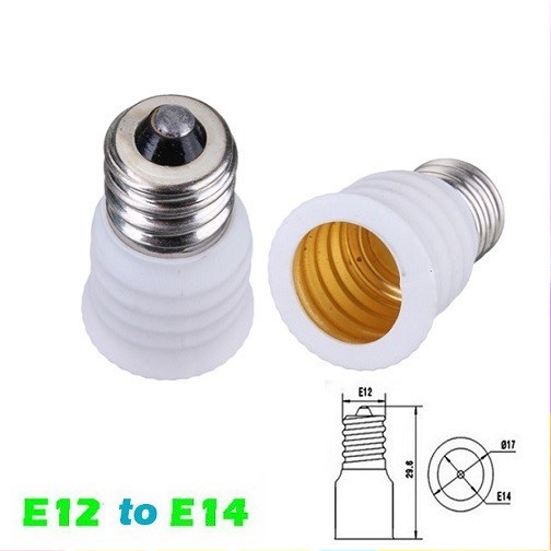 Konverter Fitting Lampu E12 To E14 Lampu Bolham Cabe LED Candle Base Pijar Ukuran Lampu Kecil E-12 T
