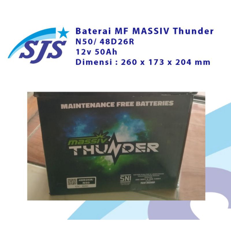 Aki kering Massive Thunder N50 48D26R 50ah