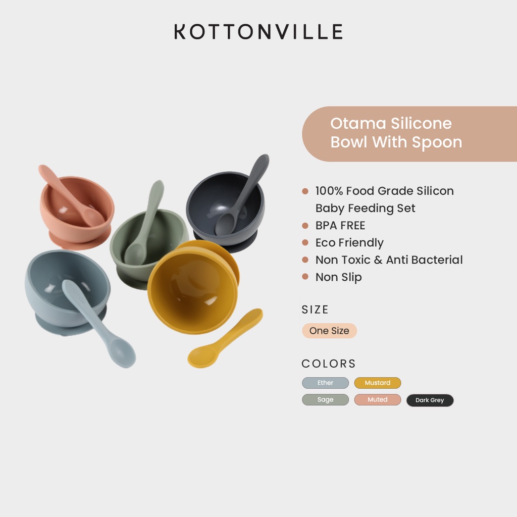 Kottonville - Set Makan Mangkok dan Sendok Anak Bayi Otama Baby Feeding Bowl With Spoon Laki-laki da