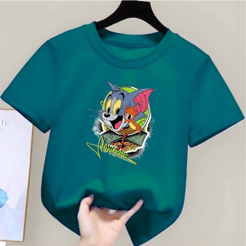 Kaos Distro Anak Cowok Dan Cewek Kaos Anak Gambar Kartun Kucing Tikus Untuk Anak Umur 2 sampai 10 Tahun T shirt Anak Atasan Kaos Anak