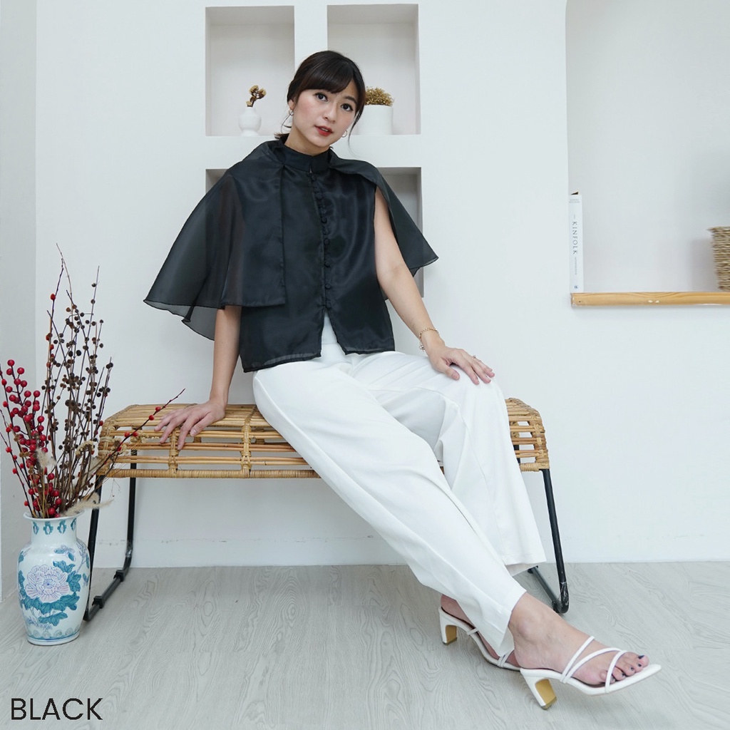 Cap Organza Cenyuvei Atasan Blouse Top Wanita