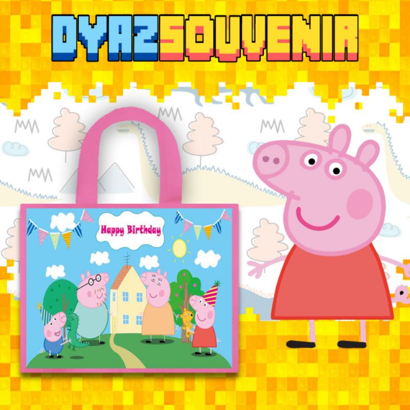 

tas ultah peppa pig muat box kfc tas birthday kado