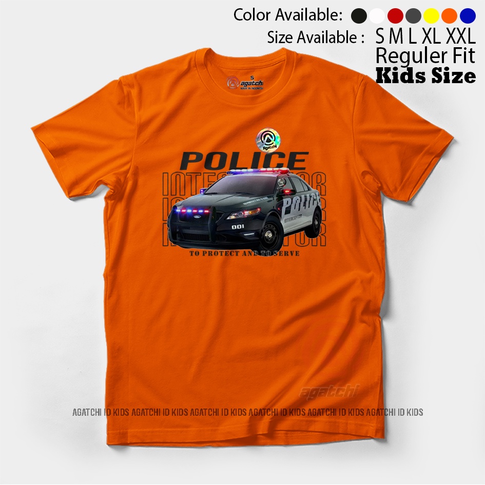 Baju Kaos Atasan Anak Laki - Lakia Agatchi Motif Police Interceptor