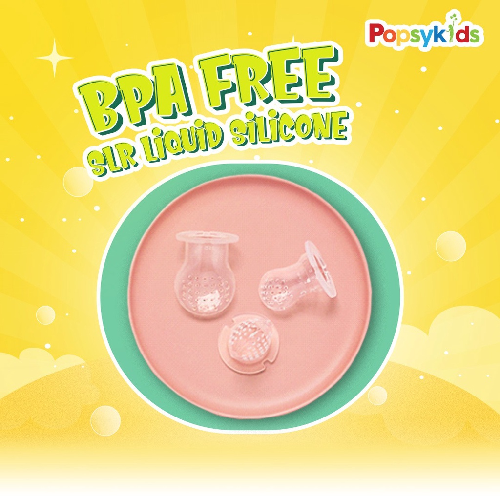 Popsykids Silicone Baby Fruit Feeder | Empeng / Dot / Teether / Pacifier Buah Silikon BPA Free