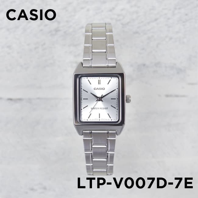 JAM TANGAN WANITA CASIO LTP-V007D-7E LTP-V007D7E SILVER ORIGINAL