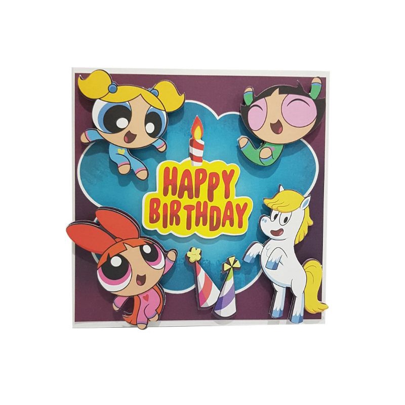

Powerpuff Girls 3D DIY Card Happy Birthday