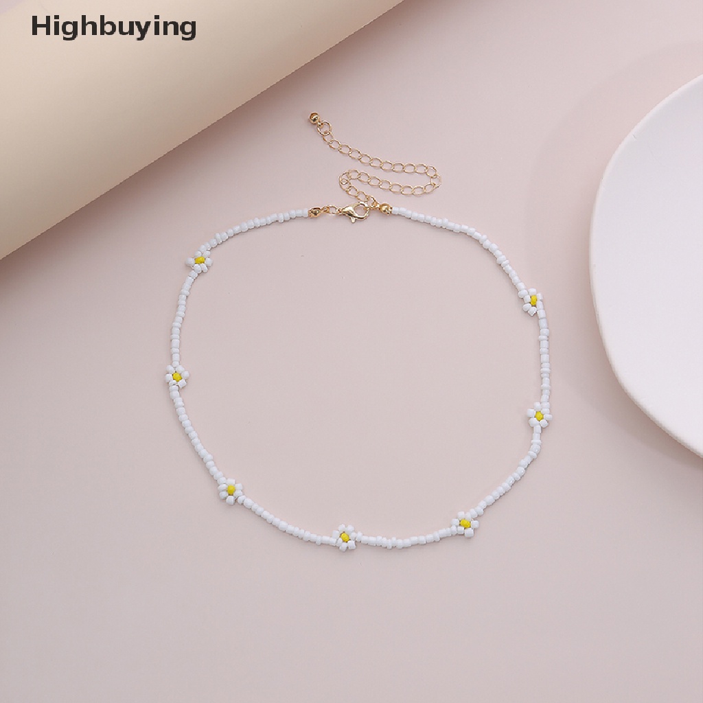 Hbid Bohemian Bead Flower Choker Kalung Kerah Klavikula Rantai Kalung Perhiasan Hadiah Glory