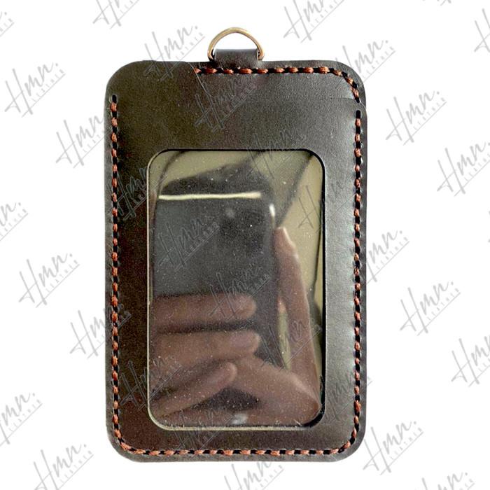 

Id card holder kulit / gantungan id card kulit murah model 3 lapis