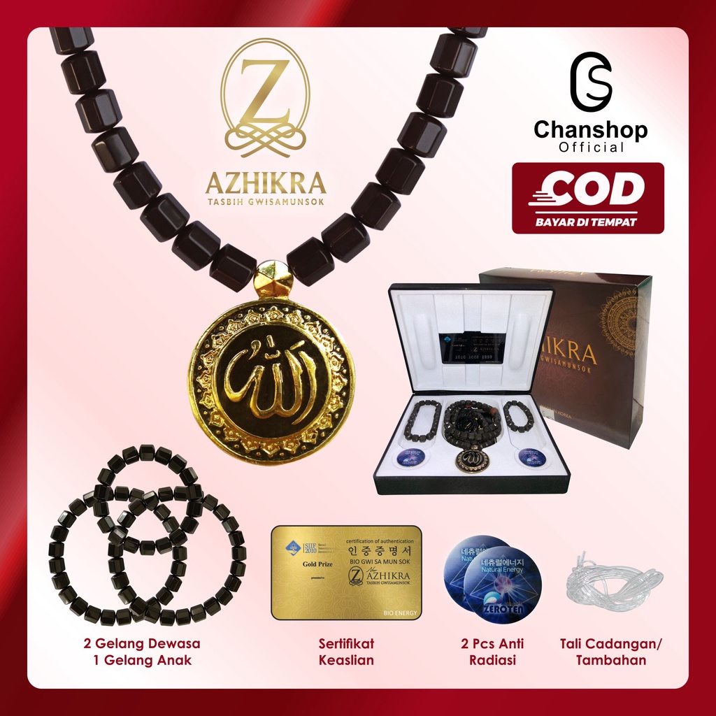 NEW AZHIKRA Kalung Kesehatan Swarovski Stone 1+1 Total 12 pcs - RESMI dan ORIGINAL 100 %