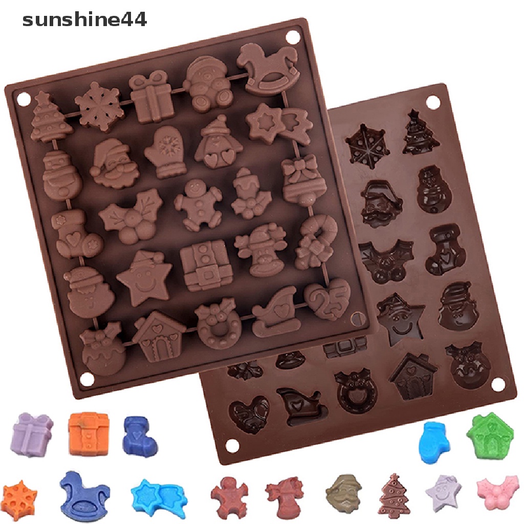 Sunshine Cetakan Biskuit Kue Coklat Silikon Natal Baru Mousse Mould DIY Alat Baking.